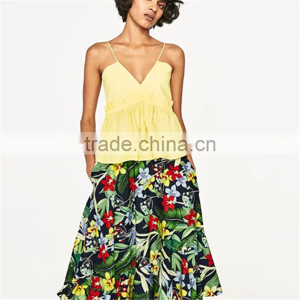 Wholesale Latest Small Sling Shirt Top Designs for Women 2017 photo-4
