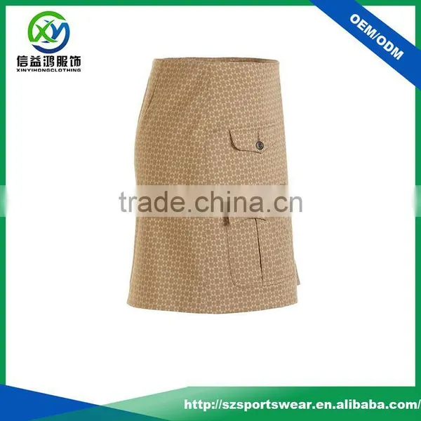 2017 New Design Double Pocket Dry Fit Good Stretch Jacquard Skort/golf Skirt With Sublimation Printing photo-2