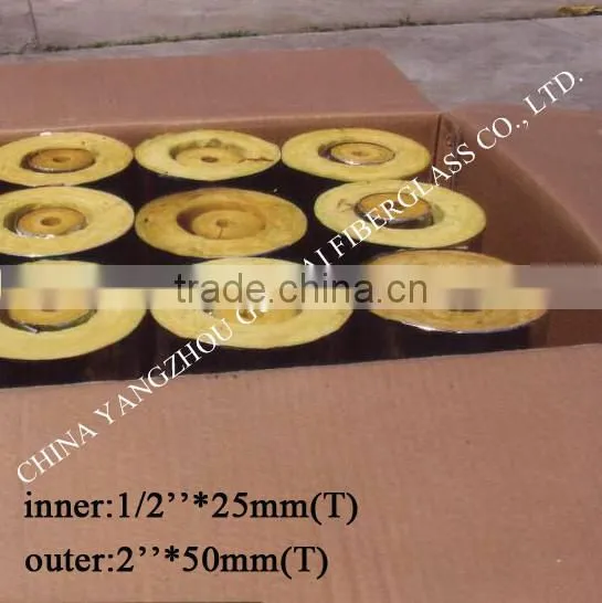 50mm Inner Diameter 2'' Fiberglass Wool Pipe in Z Shape for Heat Preservation photo-2