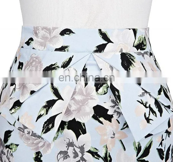 Grace Karin Occident Sexy Women Hips Wrapped Short Vintage Retro Cotton Flower Pattern Skirt CL008928-6 photo-3