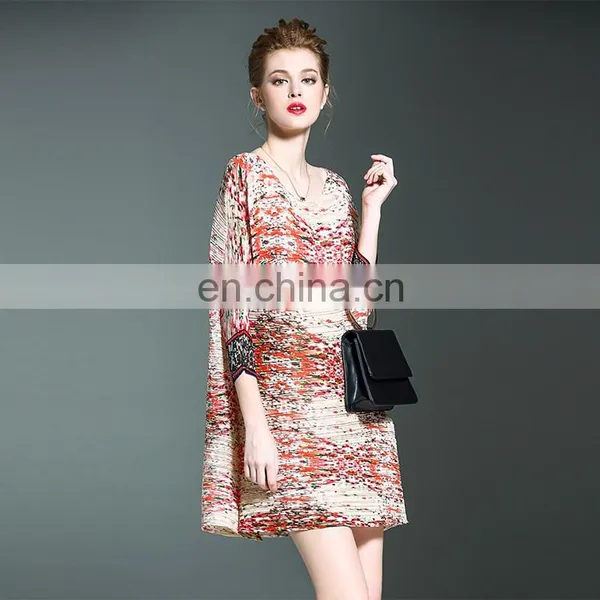 Prints Floral Fashion China Dress for Women Summer Pleats Issey Design photo-4