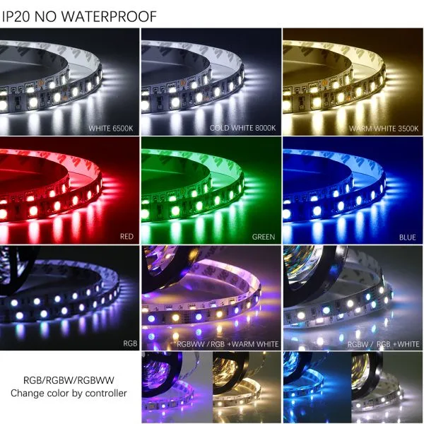 DC12V 5M LED Strip 5050 RGB,RGBW,RGBWW 60LEDs/m Flexible Light 5050 LED Strip RGB White,Warm White,Red,Blue,Green photo-5
