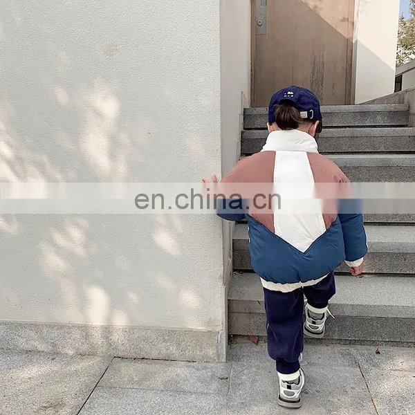 4246/High Quality Wholesale Kids Winter Clothes Baby Fashionable Warm Color Blocking Sports Coat photo-4