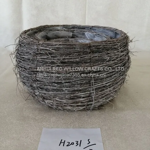 White Painted Grass Basket photo-2