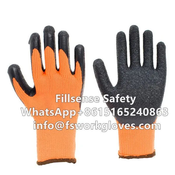 7gauge Polyester Loop Napping Shell Winter Thermal Latex Coated Gloves photo-2