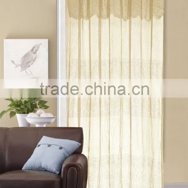 1PC 100% Polyester Flower Voile Beautiful Macrame Embroidery Curtain Quality Choice photo-2