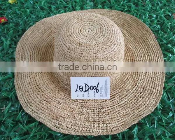 China Hot Sale Elegant Ladies Fashion Straw Wholesale Straw Floppy Hats photo-2