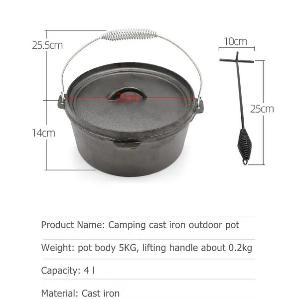 Camp Chef Classic 12 Dutch Oven - Cast Iron Dutch Oven Pot With Lid for Indoor & Outdoor Cooking - 12