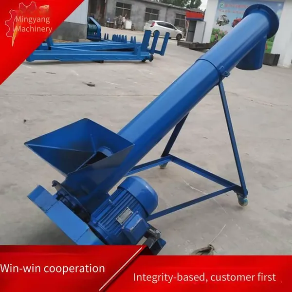 Mobile Lifting Screw Feeder, Fertilizer Auger Elevator, Round Tube Granular Iron Tube Feeder