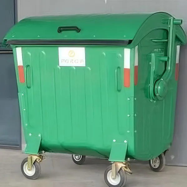 European Standard 1100-liter Galvanized Sheet Trash Can Trade Export-type Metal Trash Can photo-5