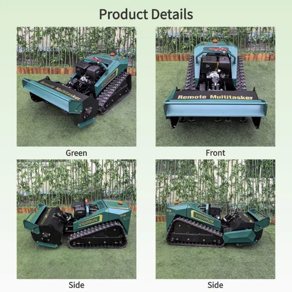 Vigorun Green Remote Control Hammer Flail Mower Servo Control 800mm Working Width Robot Mower Factory photo-3