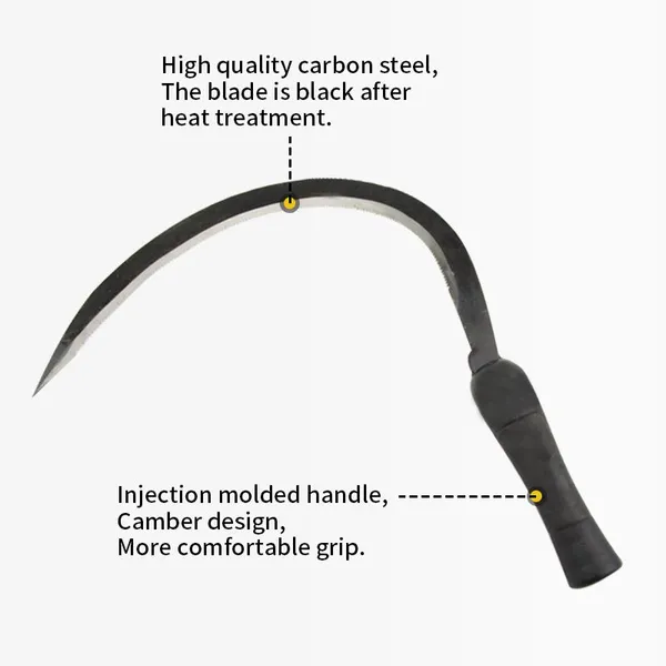 Sharp Carbon Steel Agricultural Sickle for Rice Wheat Grass Cutting and Field Harvesting Work photo-4