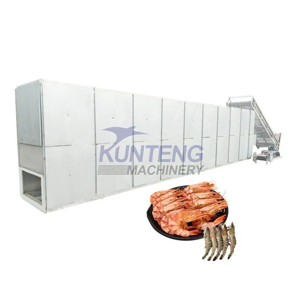 Continuous Production Mesh Belt Dryer Shrimps Prawns Seafood Drying Machine EPC