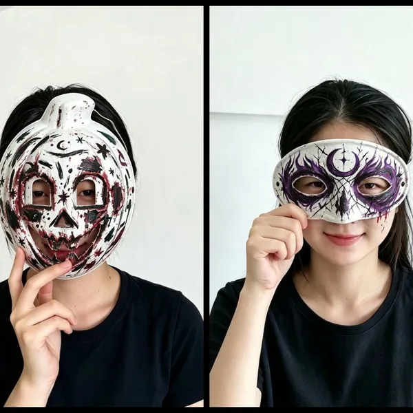 DIY Craft Face Masks Blank White Paintable Children's Paper 100% White Cotton Pulp Customized Mask for Cosplay Hallowen Family Games Party photo-3