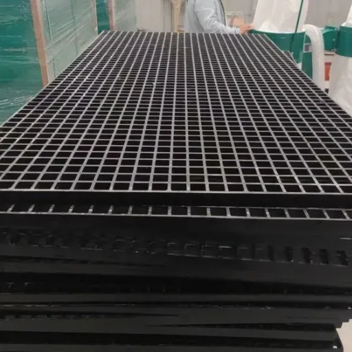 Fiberglass Reinforced Plastic Grating Yellow Color 38mm Thickness Fire Retardant Class B