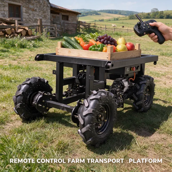 Remote Controlled Agricultural Vehicle Multi Function Transport Platform for Farm Logistics and Equipment