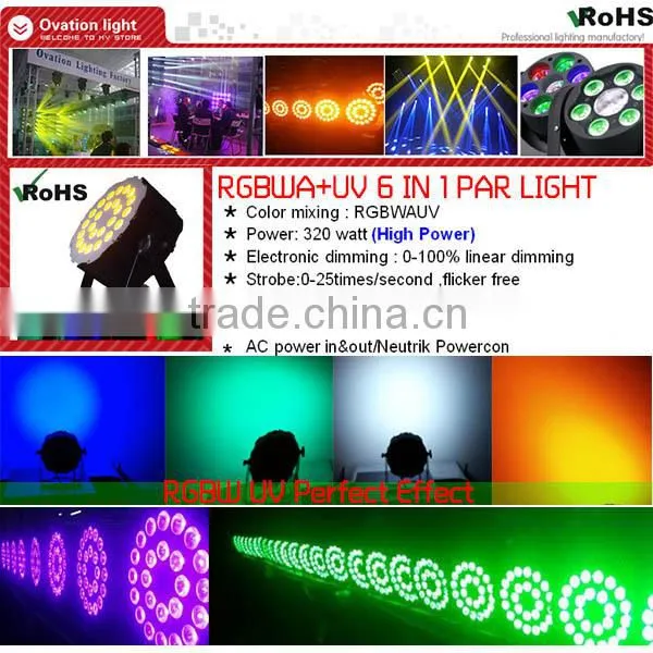 Top Selling Products 2015 RGBWUV+A 6in1 Flat Wall Wash Par Lighting photo-5