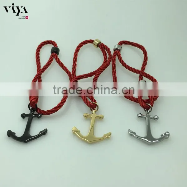 Fashion Jewelry High Quality Handmade Wrap Bracelet 316l Stainless Steel Bracelet Popular Men Anchor Bracelet photo-3