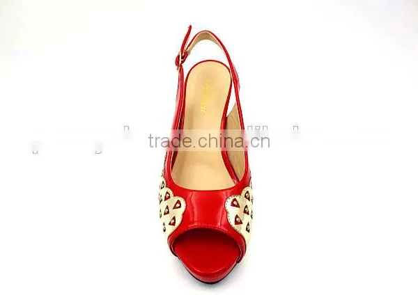 Latest Mix Color High Class Middle Heel Slingback Sandals With Net photo-3