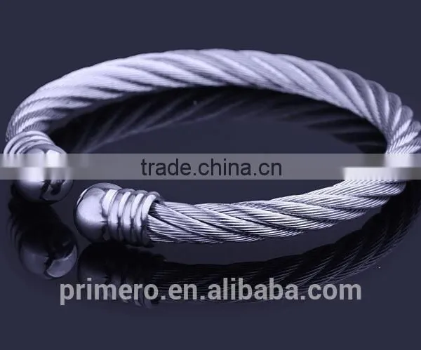 NEW Design Silver With 18K Gold Cable Cuff Bangles Classics Bracelet photo-4