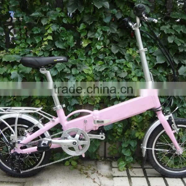 16" Mini Folding E-bikes Lithium Battery With 7 Speed