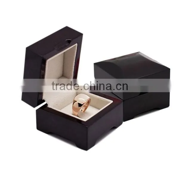 Matte Black Gift Box Wooden Ring Box photo-3