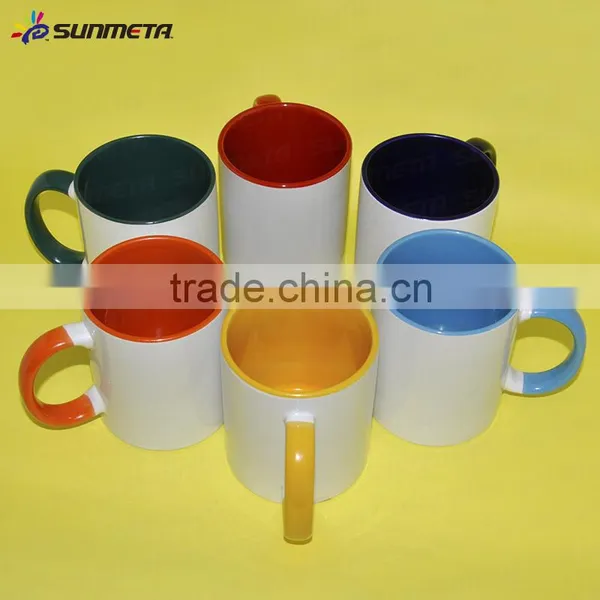 Sunmeta 11oz Sublimation Mug Sublimation Mug Factory Inner Handle Color Mug SKB06 photo-5
