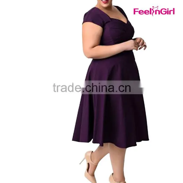 Fashion Fat Size Women Elegant Women Casual Party Dress photo-2