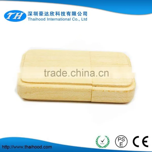 Wholesale Square Laser Engraved Walnut Wood USB Flash Drive photo-3