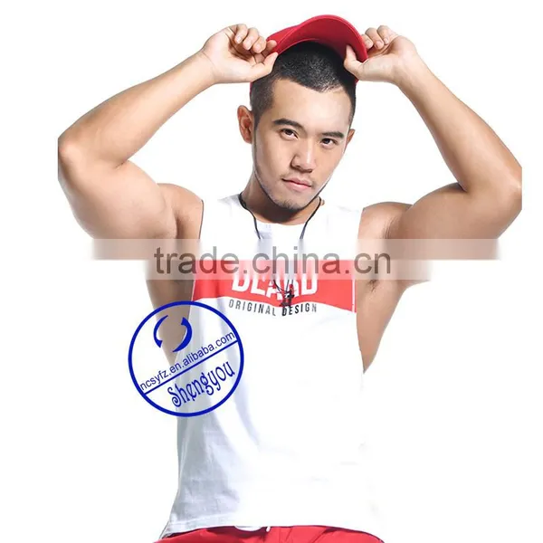 100 Cotton Mens Gym Bodybuilding Custom Stringer Tank Top photo-3