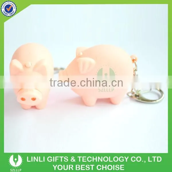 Kids Promotional Items Led Sound Little Pig Keychain,Led Pig Key Ring,Led Pig Key Chain photo-4