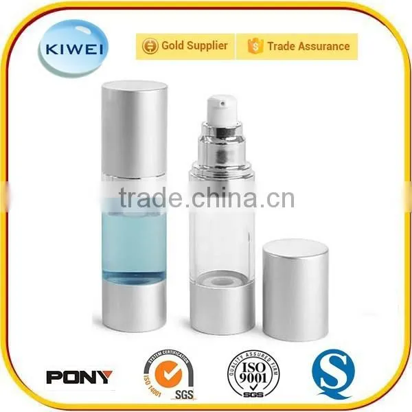 Airless Pump Bottle Silver Frosted 0.5 oz (15 ML) photo-2