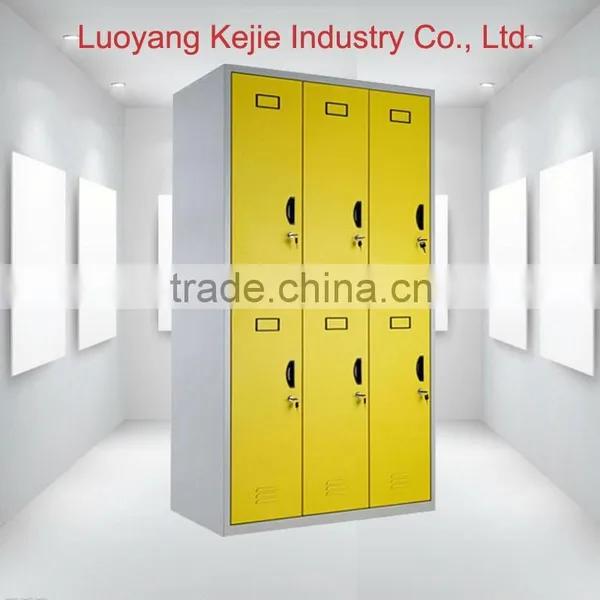 5% Discount!! Luoyang Supplier Thin-rimmed 6 Door Gray Color Cold-rolled Steel Sheet Metal Locker With Adjustable Shelves photo-2