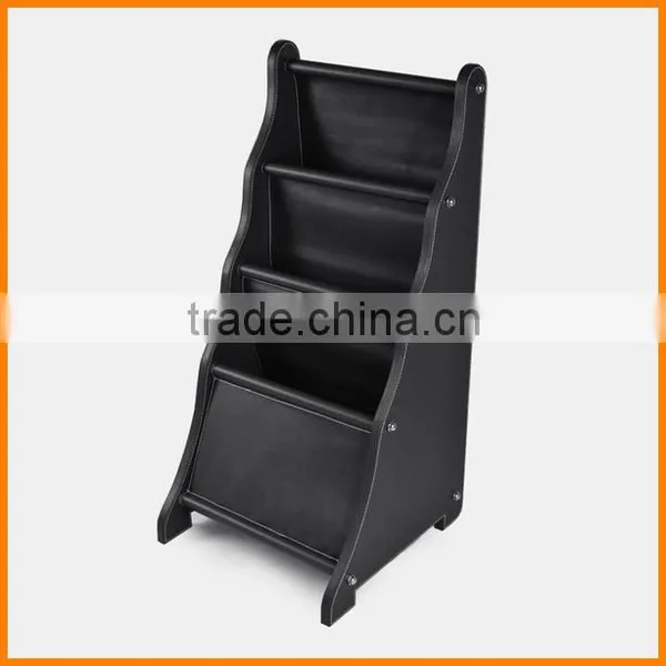 High-grade Leather Magazine Newspaper Office Data Storage Shelf Newspaper Rack Creative Showcase News Stand Shipping photo-3