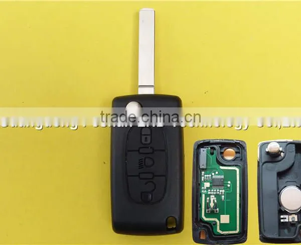 Good Price Remote Key for 3 Button Citroen C3 C4 C5 C6 Flip Key With 307 Blade ID46 Chip + 433MHz(CE0536 With Light Button)