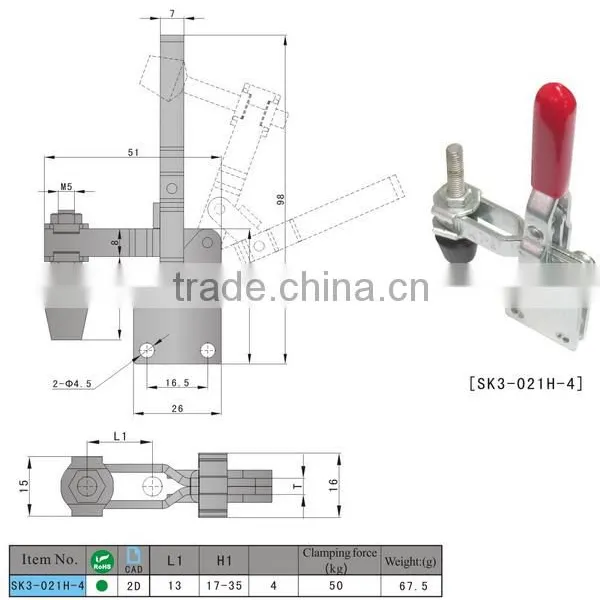 High Quality SK3-021H-4 Vertical Toggle Clamp China Supplier photo-3