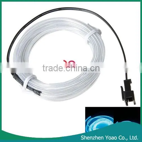LED Flexible Lamp 3m 2-3mm Steel Wire Rope LED Strip Light With Controller Transparent Blue photo-3