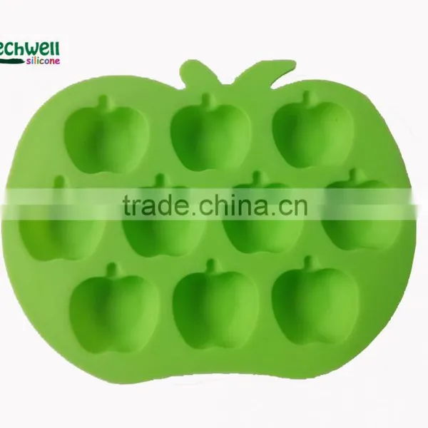 Factory Wholesaler Low Price Appled Shaped Silicone Ice Cube Tray photo-2