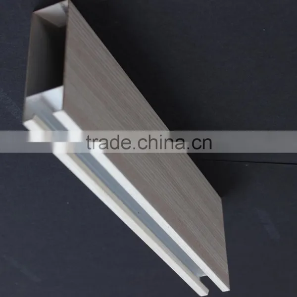 Impact Resistance Wood Grain Suspended Metal Strip Ceiling Aluminum U Groove Screen Ceiling Tiles photo-4