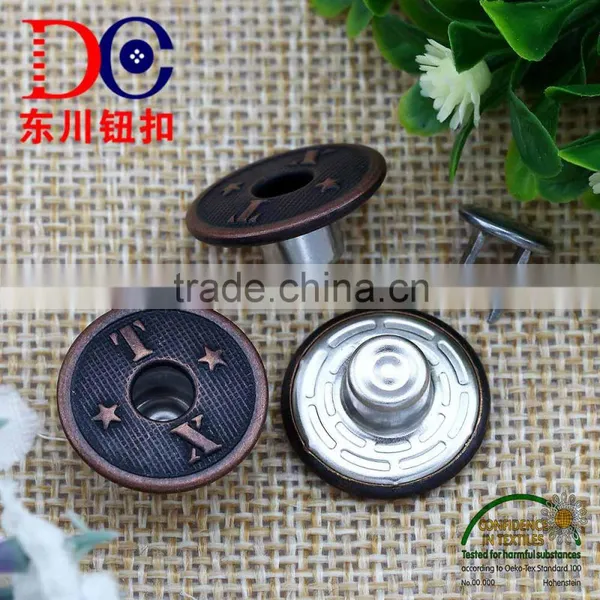 Ecofriendly Antique Copper Double Pin Jeans Button Denim Button photo-3