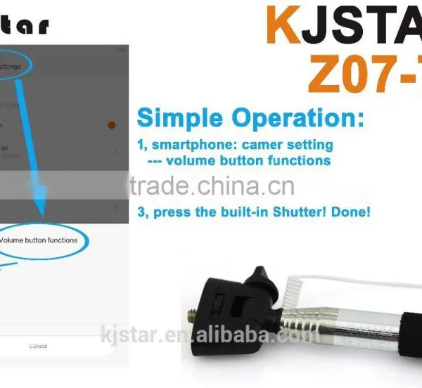 KJstar Z07-7 Volume Key Cable Selfiepod photo-3