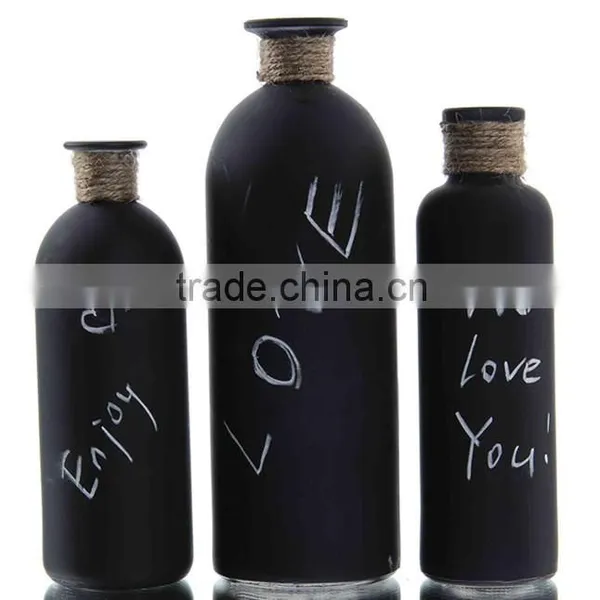 Set 3 Chalk Glass Vase With Rope photo-2