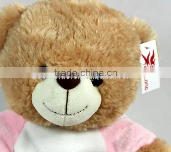 Luckiplus Hot Sale First Class Adorable Icecream Cloth Bear Pink and Blue Safe Technology Toy For Kids photo-3