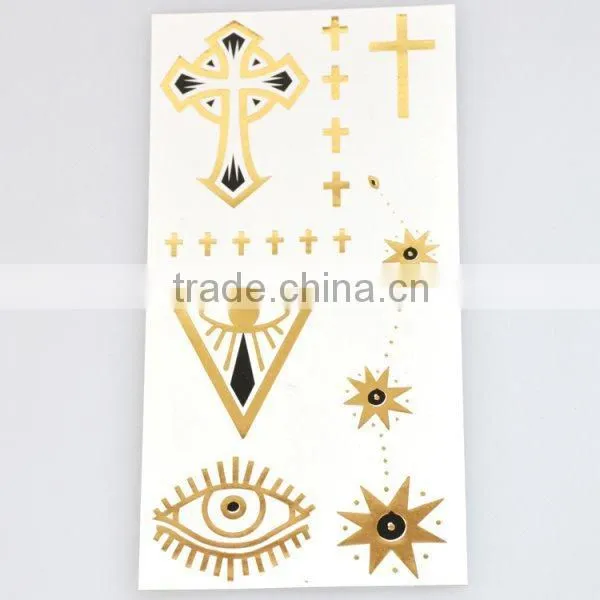 Wholesale Dazzling Metallic Temporary Tattoos Gold Body Art Tattoos Waterproof Fake Jewelry Tattoos Manufacturer photo-2
