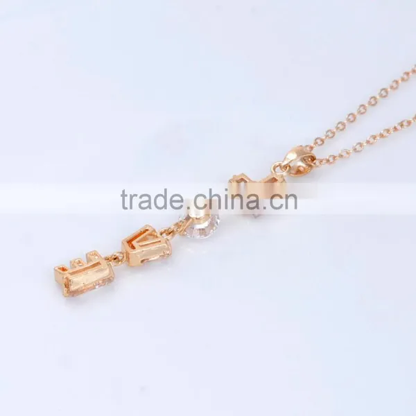 New Arrival Clear Rhinestone Neclace Pendant Letter LOVE Charms Novel Alphabet Jewelry Glod Sliver photo-5