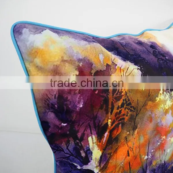 Decorative Car Sofa Bed Flower Printed Cushion Covers Comfortable Fabric Velvet Pillow Cases photo-5
