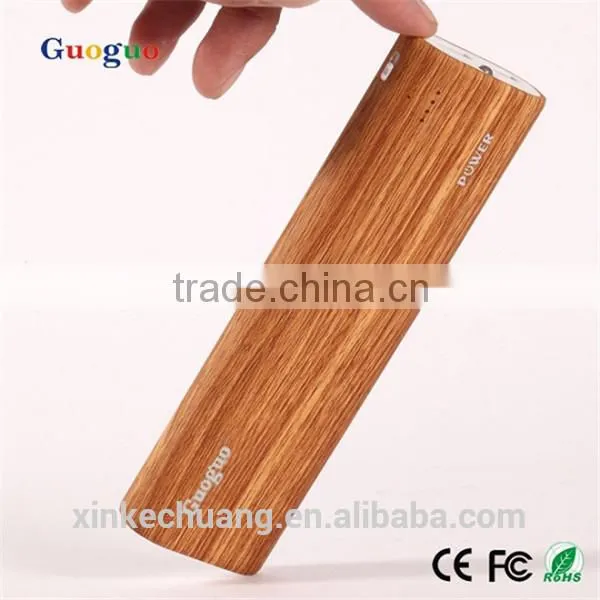 Guoguo 2016 New Design Wood Dual Usb Battery Pack Travel 12000mAh Power Bank for Iphone7 photo-3