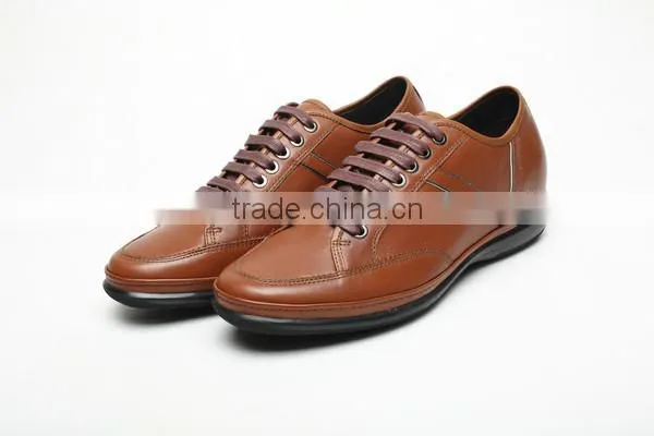 China New High Quality Breathable Lace-up Brown Casual Tall Men Shoes photo-2