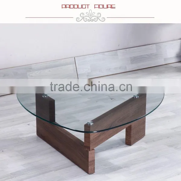 Tempered Glass Top Walnut Paper Leg Coffee Table/Tea Coffee Table Furniture photo-2