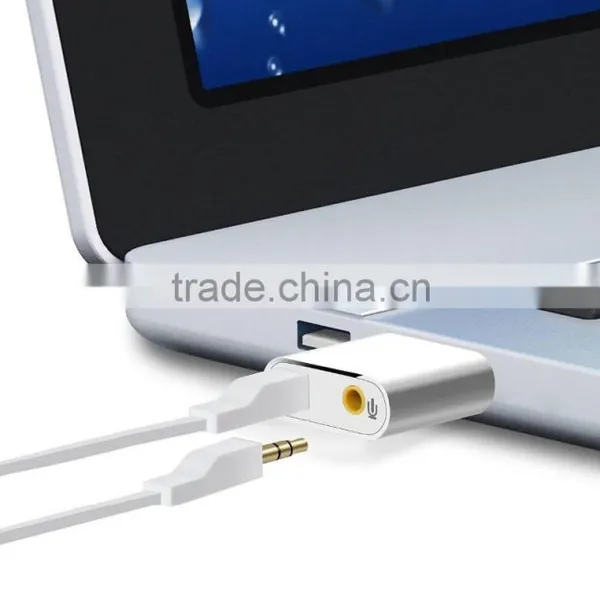 External USB2.0 to 3D Virtual Audio Suond Card Aadapter 7.1 CH With 3.5mm Stereo Headphone/Speaker and Mono Microphone Jacs photo-4